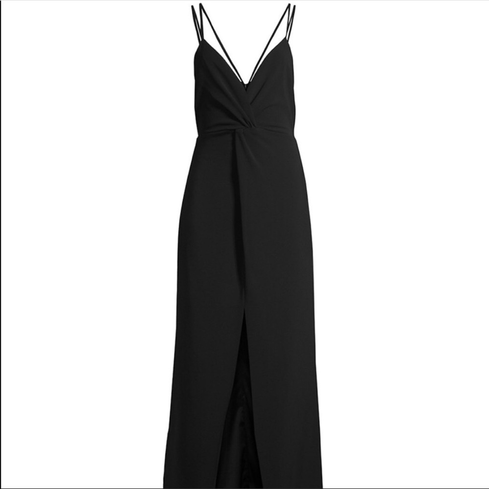 NWT Parker Black | Black Crepe Front Slit Maxi Dress | 4 - Picture 3 of 15